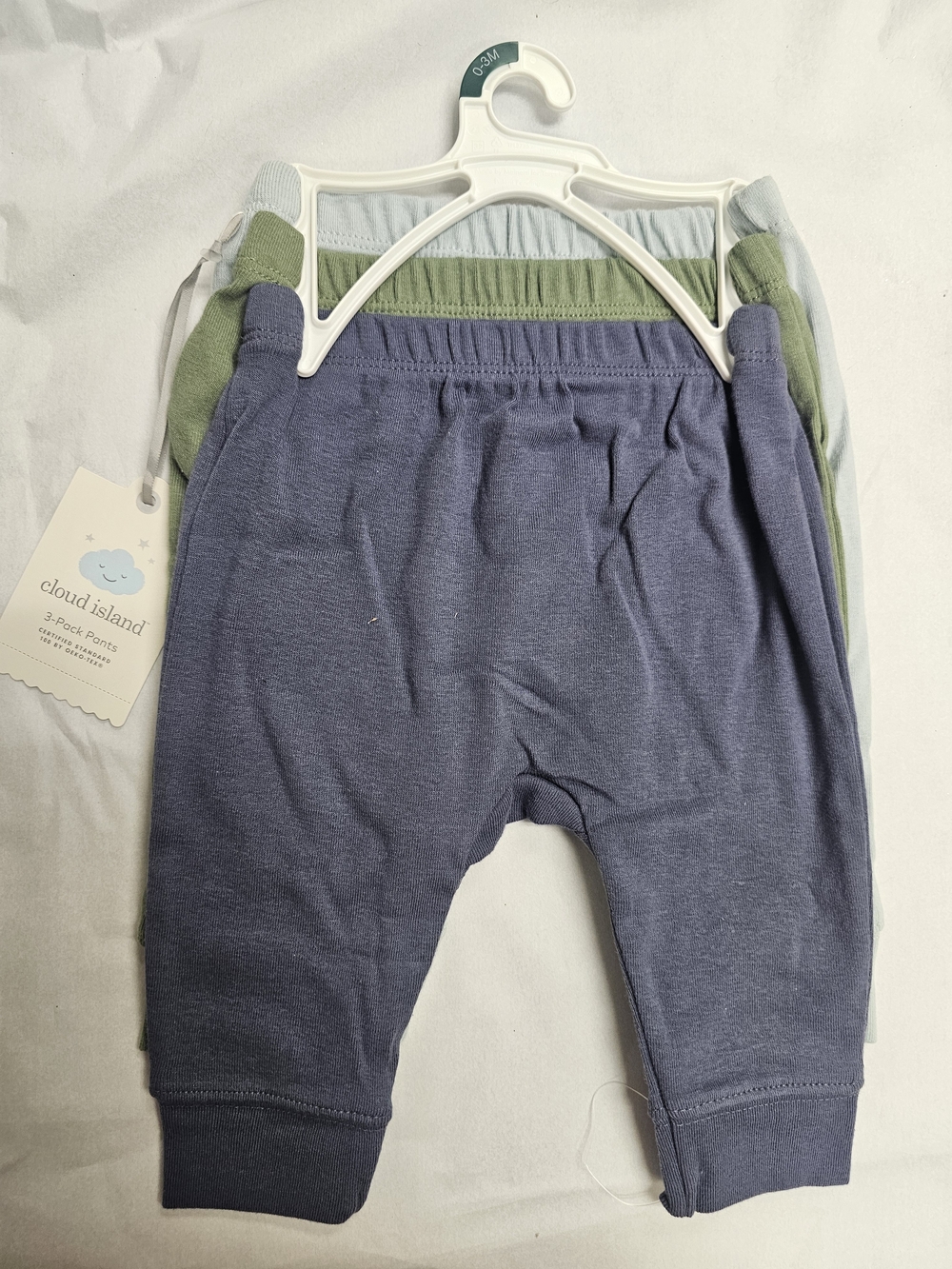 Cloud Island 3-Pack Stretch Joggers in Blue, Green, Light Blue